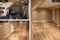 Before and After Pictures of a finished basement by Bowerbird Renovations in Toronto